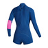 Traje De Neopreno Corto Mystic Lunar 2/2 Mm Back-Zip Longarm Shorty Para Mujer - Azul Verano