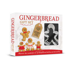 Juego De Regalo De Pan De Jengibre - Libro De Recetas De Tapa Dura De 64 Páginas Y Cortadores De Galletas