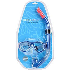Máscara Y Snorkel Ocean Blue Avance - Lente Única - Adulto - Azul