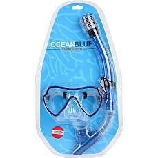 Máscara Y Snorkel Av-Pro Azul Océano - Lente Única - Adulto - Azul