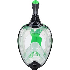 Máscara Facial Completa Y Snorkel Azul Océano - Negro