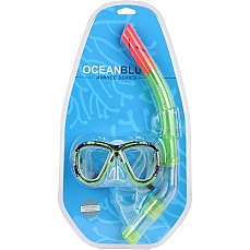 Máscara Y Snorkel Ocean Blue Junior Avance - Lentes Dobles - Verde Máscara Y Snorkel Ocean Blue Junior Avance - Lentes Dobles - Verde
