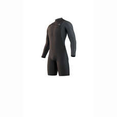 Mystic Marshall 3/2 Gbs Front-Zip Longarm Shorty Traje De Neopreno - Negro/gris