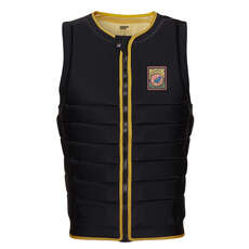 Mystic The Dom Wake Boarding Chaleco De Impacto Con Cremallera Frontal - Negro / Amarillo 220146 Mystic The Dom Wake Boarding Chaleco De Impacto Con Cremallera Frontal - Negro / Amarillo 220146