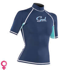 Gul Swami Manga Corta Para Mujer De Rash Chaleco / Guardia - Tinta De La India / Acid Blue