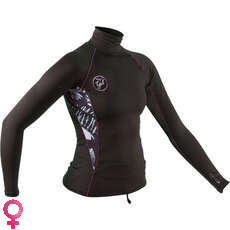 Gul Mujeres Swami Long Sleeve Rashvest - Negro / Floral - Rg0331-B7