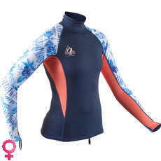 Gul Mujeres Swami Long Sleeve Rashvest - Navy / Orange - Rg0331-B7