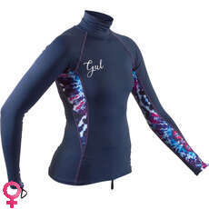 Gul Mujeres Swami Long Sleeve Rashvest - Navy / Tie-Dye - Rg0331-B7