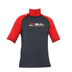 Gul Riva Manga Corta Para Hombre Rash Chaleco / Guardia - Grafito / Rojo