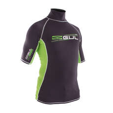 Gul Xola Manga Corta Para Hombre Rash Chaleco / Guardia - Deep Gris / F.lime