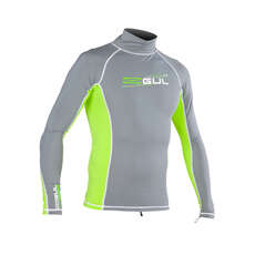 Gul Xola Manga Larga Para Hombre Rash Chaleco / Guardia - Deep Gris / F.lime