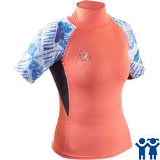 Rashvest De Manga Corta Para Niñas Gul Junior - Coral / Gris - Rg0345-B7