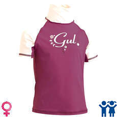 Gul Manga Corta De Junior Femenino Rash Chaleco / Guardia - Cloudberry / Blanco Gul Manga Corta De Junior Femenino Rash Chaleco / Guardia - Cloudberry / Blanco