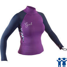 Gul Junior Girls Long Sleeve Rash Vest / Guard - Violeta / Tie-Dye - Rg0346-B7