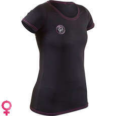 Camiseta De Manga Corta Para Mujer Gul Fit Rashvest - Negro - Rg0367-B7