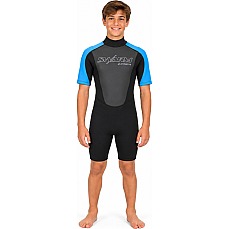 Traje De Neopreno Corto Typhoon Swarm3 Boys 3 / 2Mm - Negro / Azul 250992