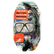 Conjunto De Máscara Y Snorkel Typhoon Pro - Adulto - Negro / Transparente Conjunto De Máscara Y Snorkel Typhoon Pro - Adulto - Negro / Transparente