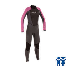 Tifón Tormenta Niñas Traje De 3 Mm - Grafito / Rosa