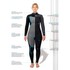 Traje De Neopreno Gul Flexor Yulex 4/3 Mm Bs Con Cremallera Trasera Para Mujer - Negro / Palma Dispersa Fx1223
