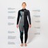 Traje De Neopreno Gul Flexor Yulex 3/2 Mm Con Cremallera Trasera Y Costura Invisible Para Mujer (2026), Negro/Palma