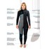 Traje De Neopreno Gul Flexor Yulex 4/3 Mm Bs Con Cremallera En El Pecho Para Mujer - Negro/Tie Bird Fx1226
