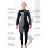 Traje De Neopreno Gul Flexor Yulex 5/4 Mm Bs Con Cremallera Trasera Para Mujer - Negro/Tye Bird Fx1224