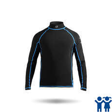 Zhik Niños De Manga Larga Spandex Rash Chaleco / Guardia - Negro / Cyan