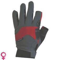 Guantes De Verano De Vela Crewsaver 3 Finger - Gre / Rojo / Negro