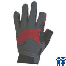 Crewsaver Verano Vela J?nior Guante De 3 Dedos - Gre / Rojo / Negro Crewsaver Verano Vela J?nior Guante De 3 Dedos - Gre / Rojo / Negro