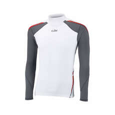 Gill Mens Sport Uv Manga Larga Rash Vest - Blanco / Ash