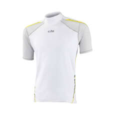 Gill Deporte Del Mens Uv Manga Corta Rash Vest - Blanco / Plata