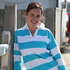 Gill Mujeres Rugby Shirt - Blanco / Azul Nuevo