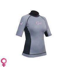 Gul Evotherm Para Mujer De Manga Corta Flatlock Rash Guard - Gris / Negro Gul Evotherm Para Mujer De Manga Corta Flatlock Rash Guard - Gris / Negro