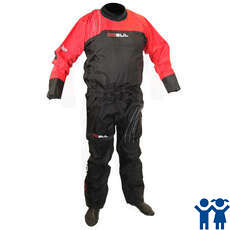 Gul Junior Fuerza Volver Zip Drysuit 2014 - Negro / Rojo