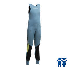 Código Junior Gul Zero 1 Mm Flatlock Long John Traje - Estaño / Azul Código Junior Gul Zero 1 Mm Flatlock Long John Traje - Estaño / Azul