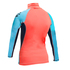 Gul Júnior Flatlock Manga Larga Rashguard - Coral / Turquesa