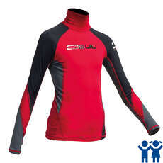 Gul Júnior Flatlock Manga Larga Rashguard - Rojo / Negro Gul Júnior Flatlock Manga Larga Rashguard - Rojo / Negro