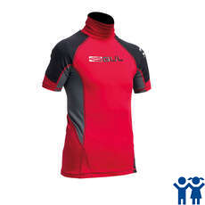 Gul Júnior Flatlock Manga Corta Rashguard - Rojo / Negro Gul Júnior Flatlock Manga Corta Rashguard - Rojo / Negro