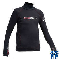 Gul Júnior Flatlock Térmica De Manga Larga Rashguard - Negro / Negro Gul Júnior Flatlock Térmica De Manga Larga Rashguard - Negro / Negro