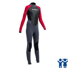 Gul Junior Respuesta 3 / 2Mm Flatlock T2 Vapor Traje - Gráfico / Rojo