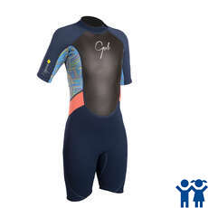 Gul Junior Response 3 / 2Mm Shorty Wetsuit - Azul Marino / Líneas
