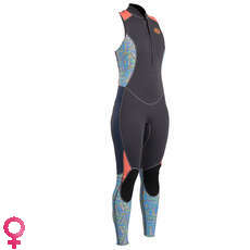 Gul Ladies Surflite 2Mm Long Jane Wetsuit - Grafito / Líneas Gul Ladies Surflite 2Mm Long Jane Wetsuit - Grafito / Líneas