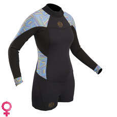 Gul Ladies Surflite 2Mm Flatlock Springsuit Wetsuit - Negro / Líneas Gul Ladies Surflite 2Mm Flatlock Springsuit Wetsuit - Negro / Líneas