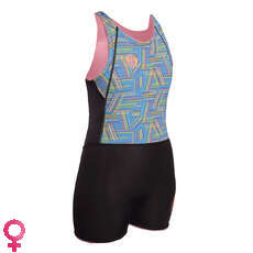 Gul Ladies Surflite 3Mm Flatlock Short Jane Wetsuit - Negro / Líneas Gul Ladies Surflite 3Mm Flatlock Short Jane Wetsuit - Negro / Líneas