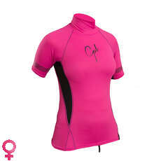 Gul Ladies Swami Manga Corta Rashvest - Rosa / Negro Gul Ladies Swami Manga Corta Rashvest - Rosa / Negro
