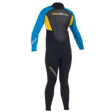 Gul Respuesta 3 / 2Mm Flatlock Steamer Traje - Negro / Azul Eléctrico