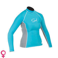 Gul Swami Para Mujer De Manga Larga Rashguard 2015 - Turquesa / Plata