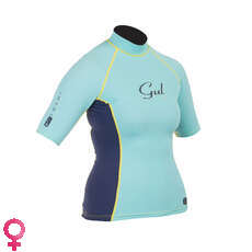 Gul Swami Para Mujer De Manga Corta Rashguard - Glaciar / Blueribbon