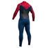 Gul Viper 4/3 Blindstitched Pecho Zip Traje - Azul / Rojo