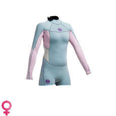Gul Womens Surflite 2Mm Flatlock Sdl T2 Springsuit - Ácido Azul / Rosa